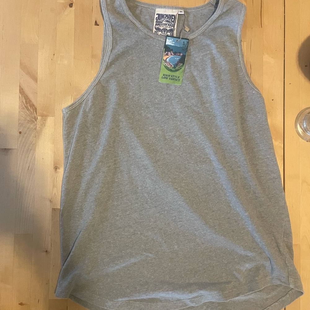 New w tags. Heather grey tank. Well made organic hemp cotton blend.